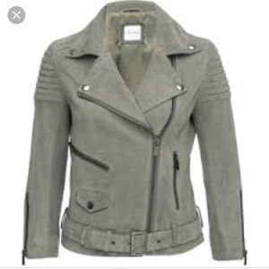 Anine Bing Cropped Suede Moto Jacket